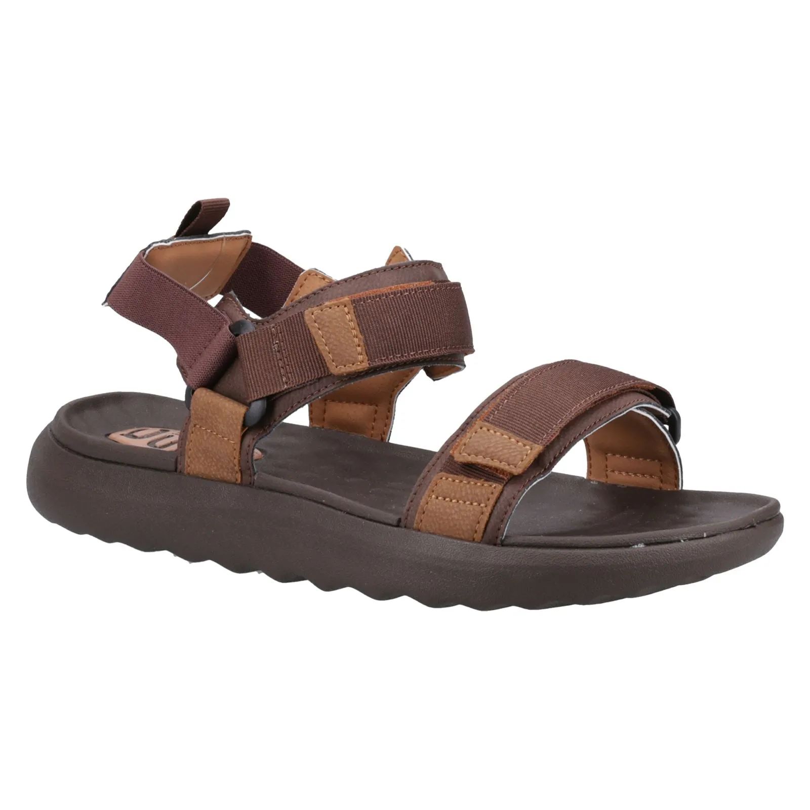HEYDUDE Men's Carson Sandal in Brown/Brown