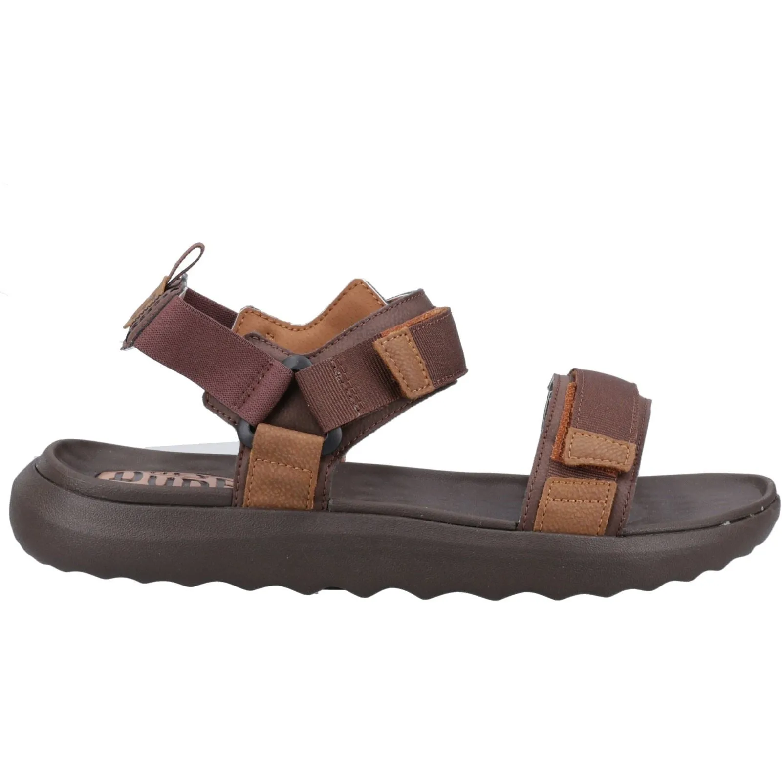 HEYDUDE Men's Carson Sandal in Brown/Brown