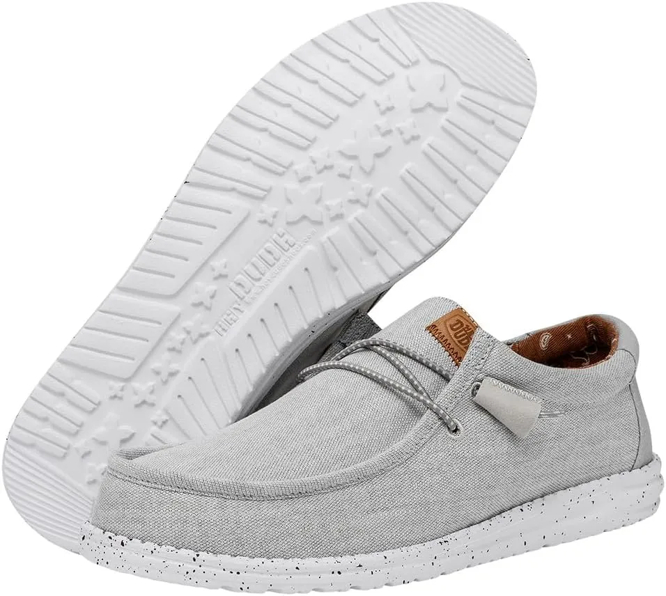 HEYDUDE Men's Wally Washed Canvas, Men’s Shoes, Slip-on Loafers, Comfortable & Light-Weight