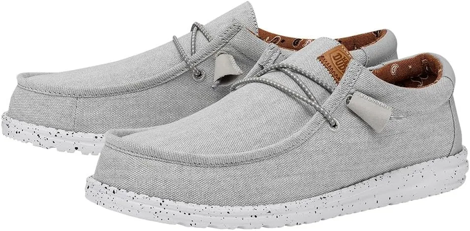 HEYDUDE Men's Wally Washed Canvas, Men’s Shoes, Slip-on Loafers, Comfortable & Light-Weight