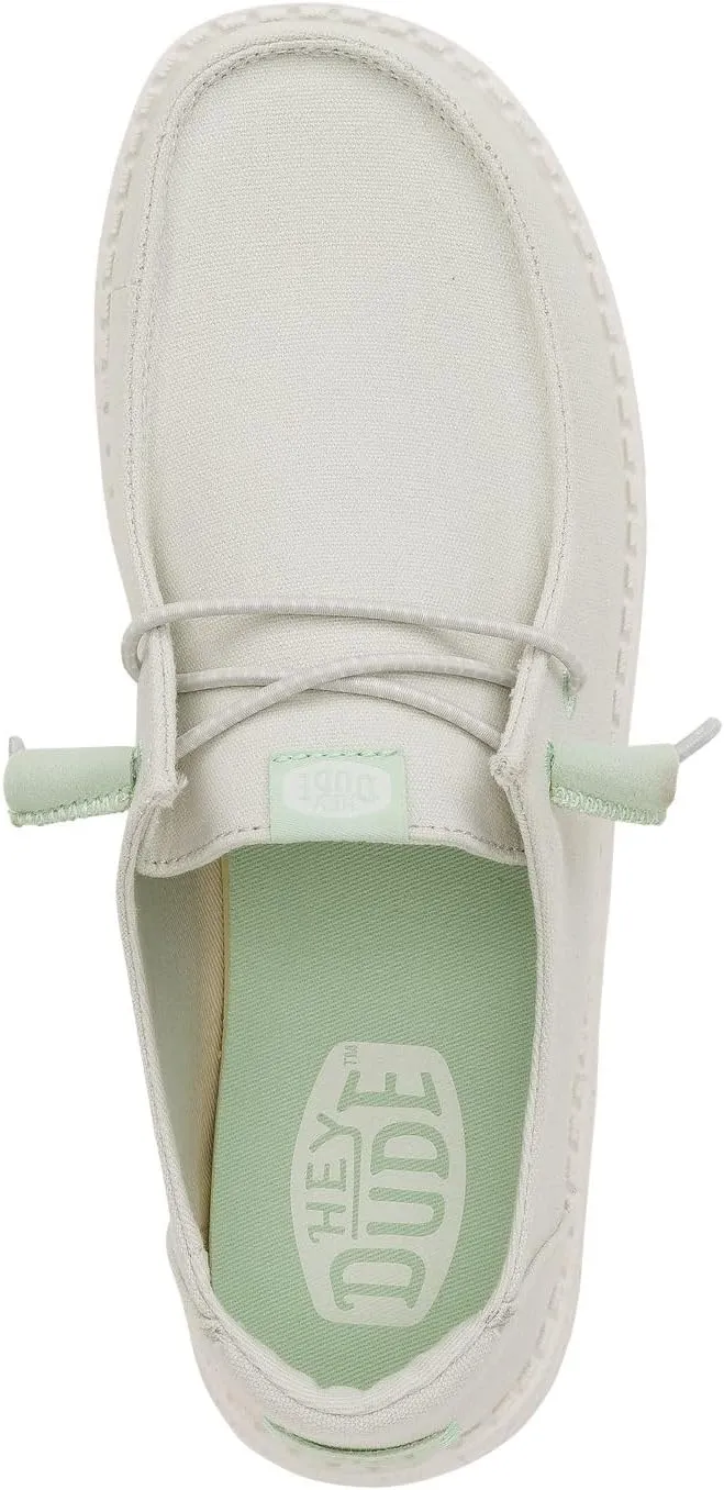 HEYDUDE Women's Wendy Canvas, Women’s Shoes, Women's Slip-on Loafers, Comfortable & Light-Weight