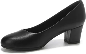 HHTCAL 2 inch Low Block Heel Pumps for Women Round Closed Toe Chunky Heels Comfortable Dress Shoes Office Work Formal