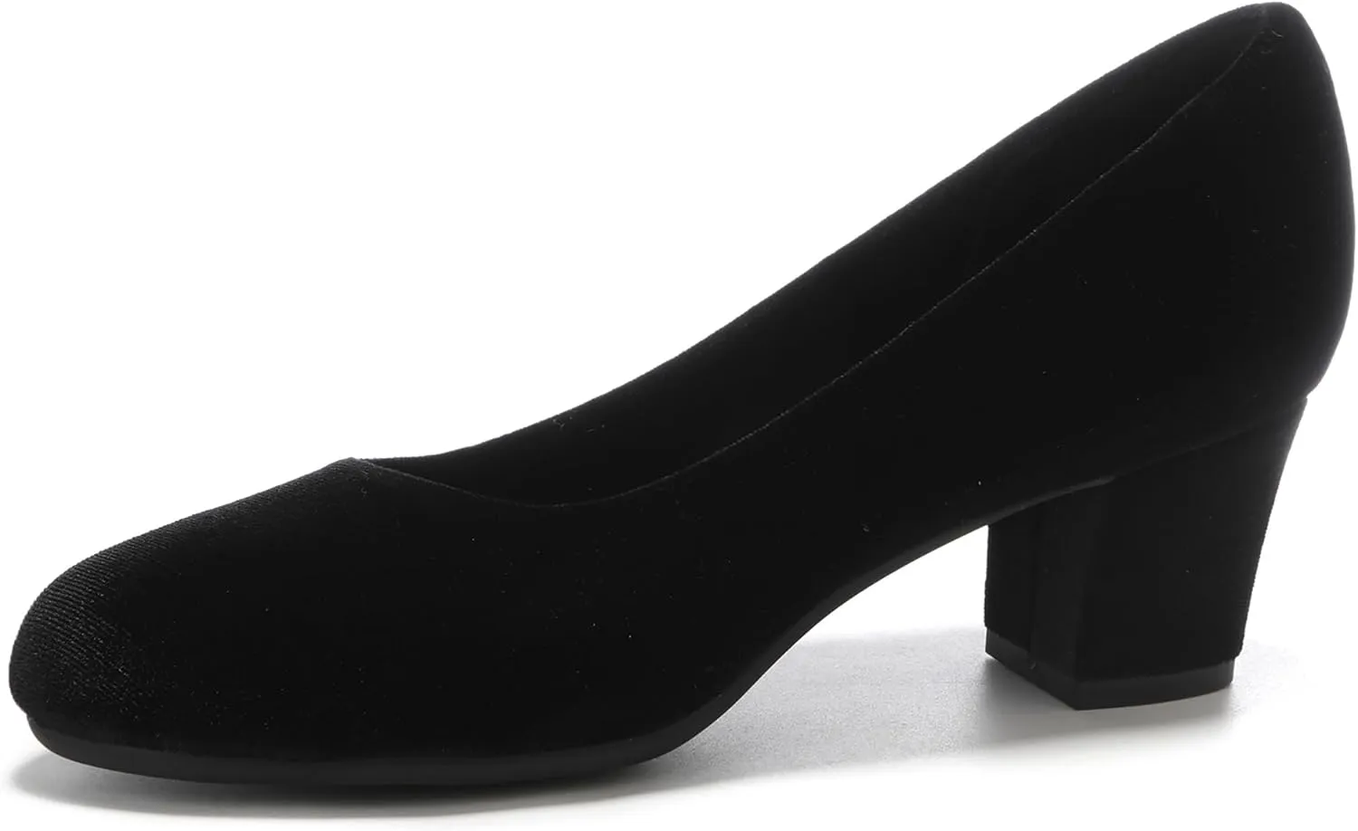 HHTCAL 2 inch Low Block Heel Pumps for Women Round Closed Toe Chunky Heels Comfortable Dress Shoes Office Work Formal