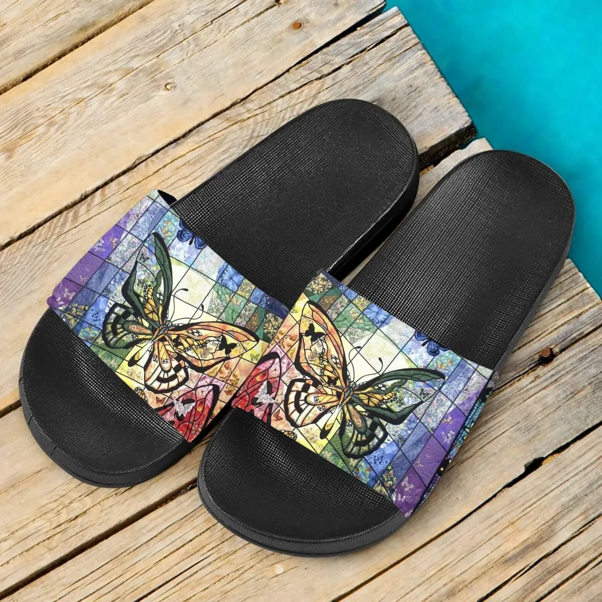 Howilath Women's Casual Slide Sandals, Cartoon Animals Print Comfortable Soft Sole Non-Slip Open Toe EVA Flat Sandals