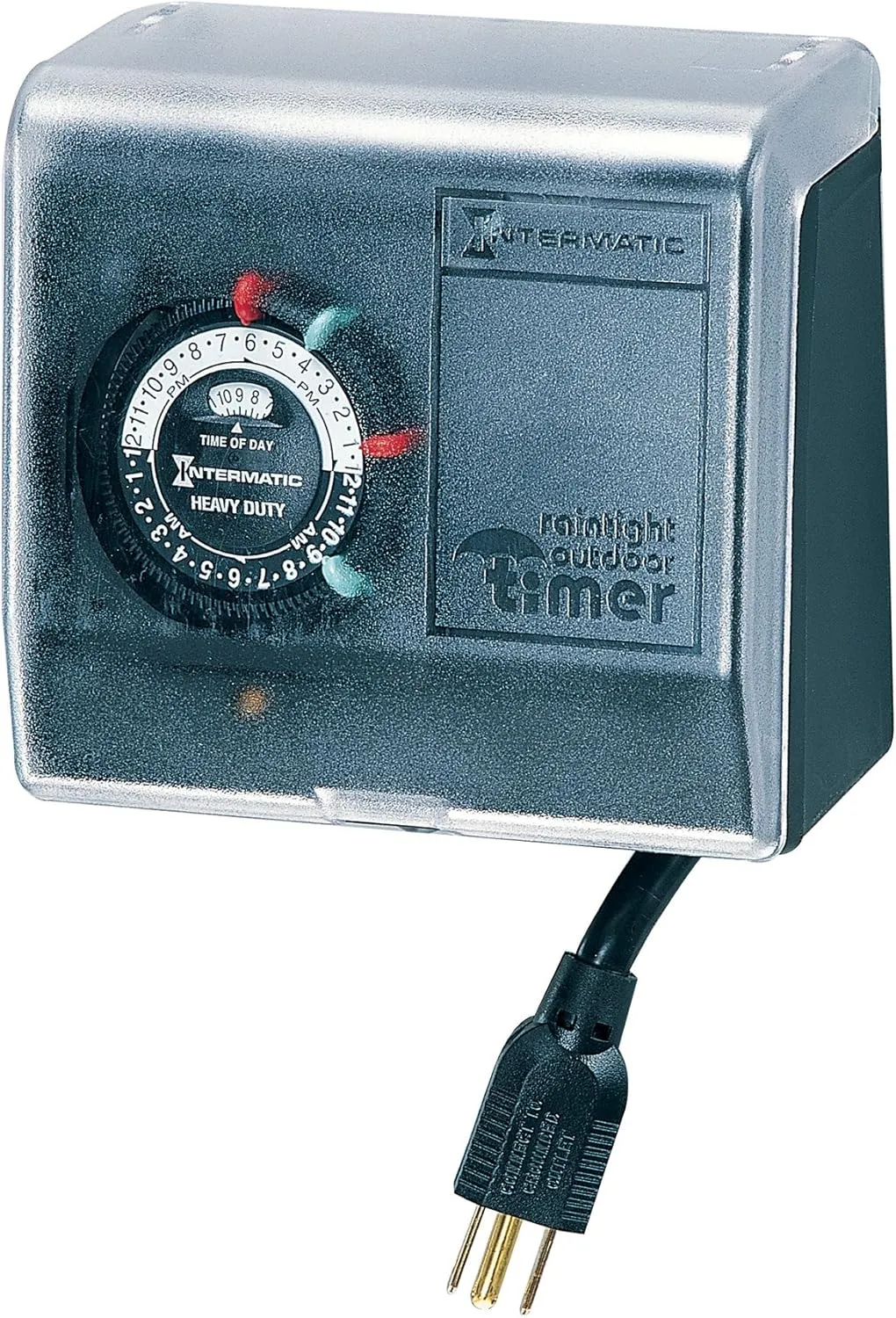 Intermatic P1101 Plug-in Timer, Black - 2 ON/2 Off Settings, 30-Minute Intervals, Outdoor Rated Enclosure - Ideal for Lights, Appliances, and More