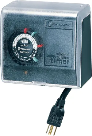 Intermatic P1101 Plug-in Timer, Black - 2 ON/2 Off Settings, 30-Minute Intervals, Outdoor Rated Enclosure - Ideal for Lights, Appliances, and More