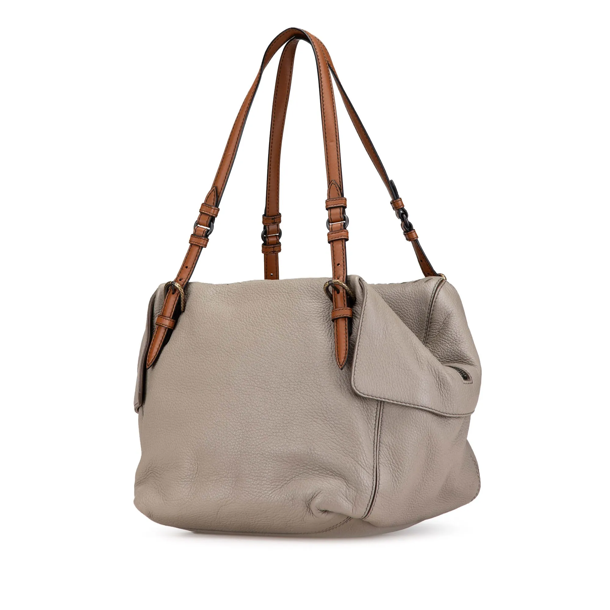 Intrecciato-Trimmed Soft Cube Shoulder Bag