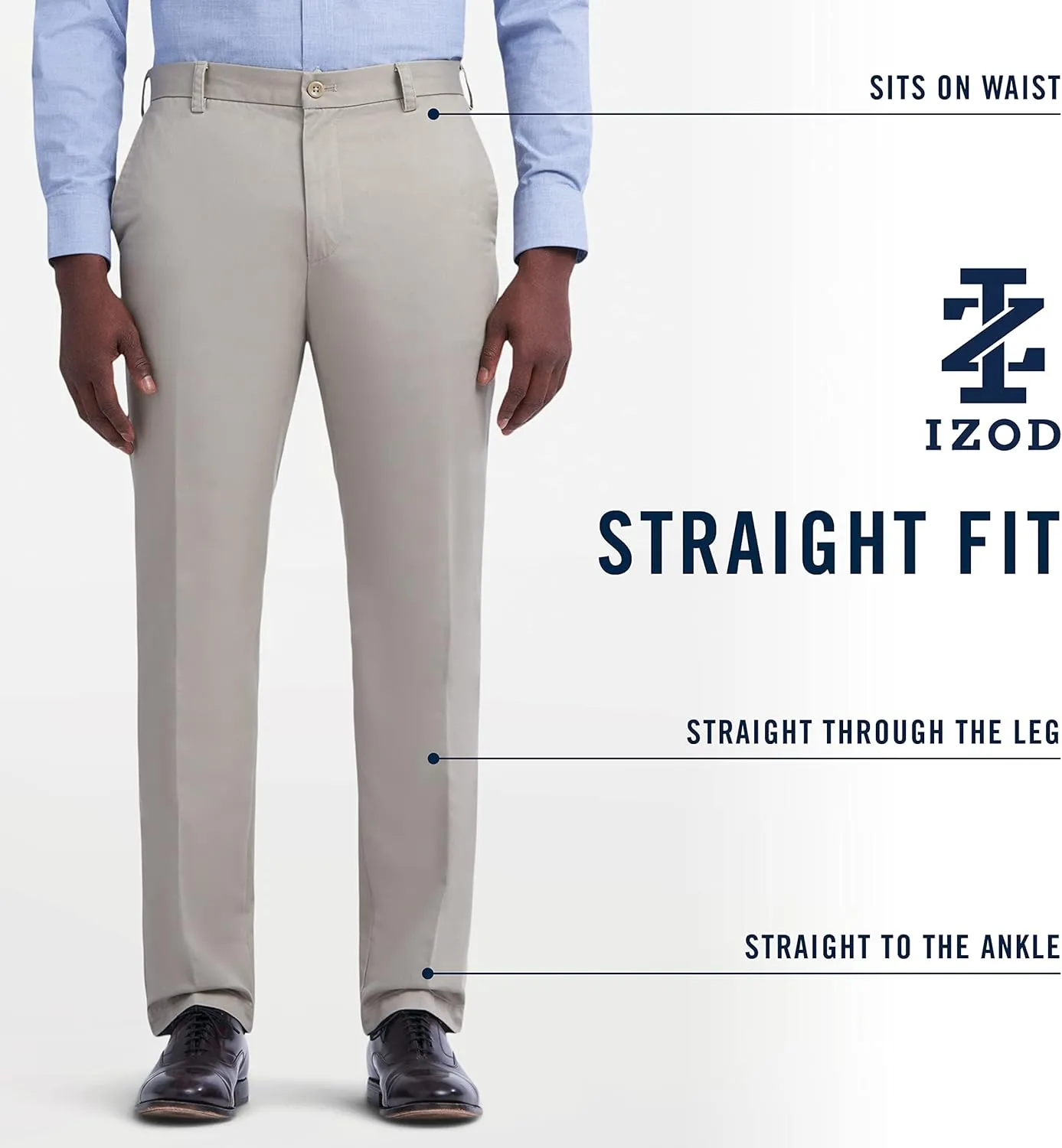 IZOD Men's American Chino Flat Front Straight Fit Pant