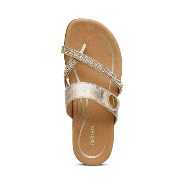 Izzy Adjustable Slide Sandal- Gold