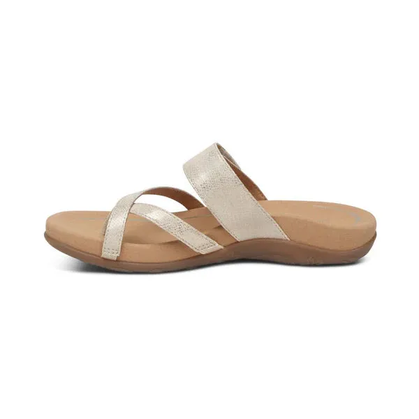 Izzy Adjustable Slide Sandal- Gold