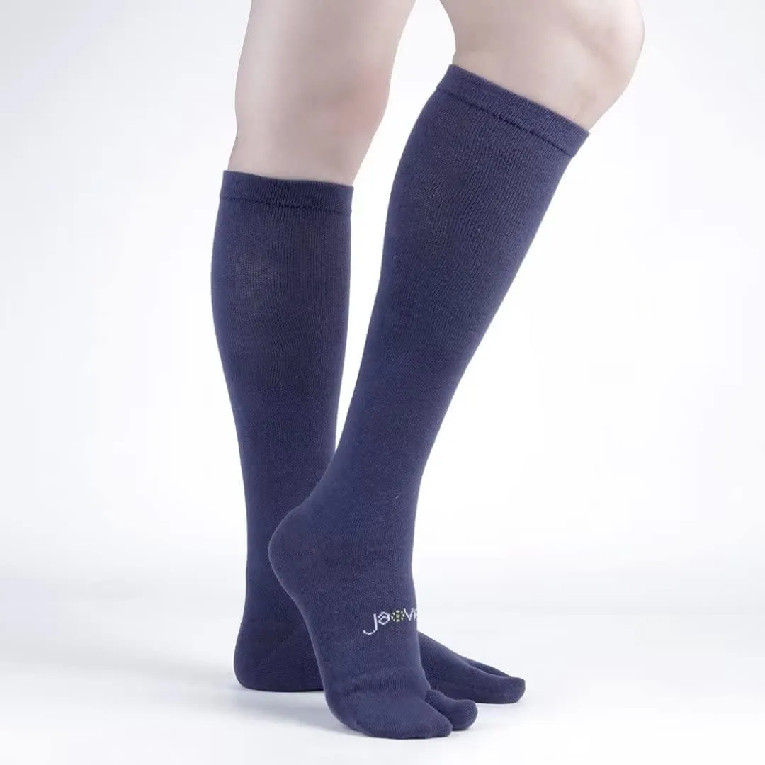 Ja Vie JAVIE Cotton Flip Flop Socks - Comfy Split Toe Tabi With Graduated Compression (15-20mmHg) for Women & Men
