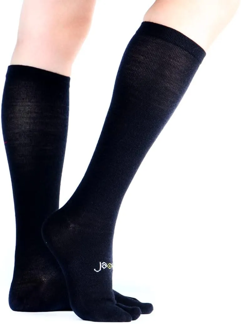 Ja Vie JAVIE Cotton Flip Flop Socks - Comfy Split Toe Tabi With Graduated Compression (15-20mmHg) for Women & Men