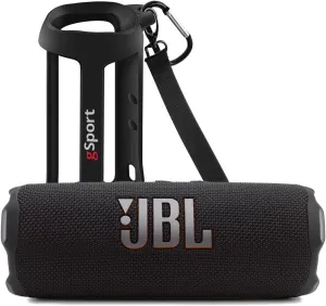 JBL FLIP 7 Waterproof Portable Speaker Bundle with gSport Silicone Sleeve (Black)