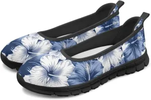 Jeiento Women's Casual Flower Sneaker Lady Slip On Loafers Business Work Flats Sport Running Jogging Footwear