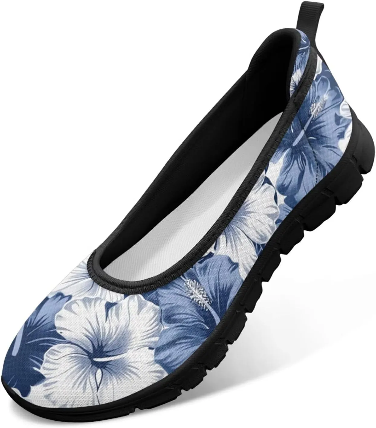 Jeiento Women's Casual Flower Sneaker Lady Slip On Loafers Business Work Flats Sport Running Jogging Footwear