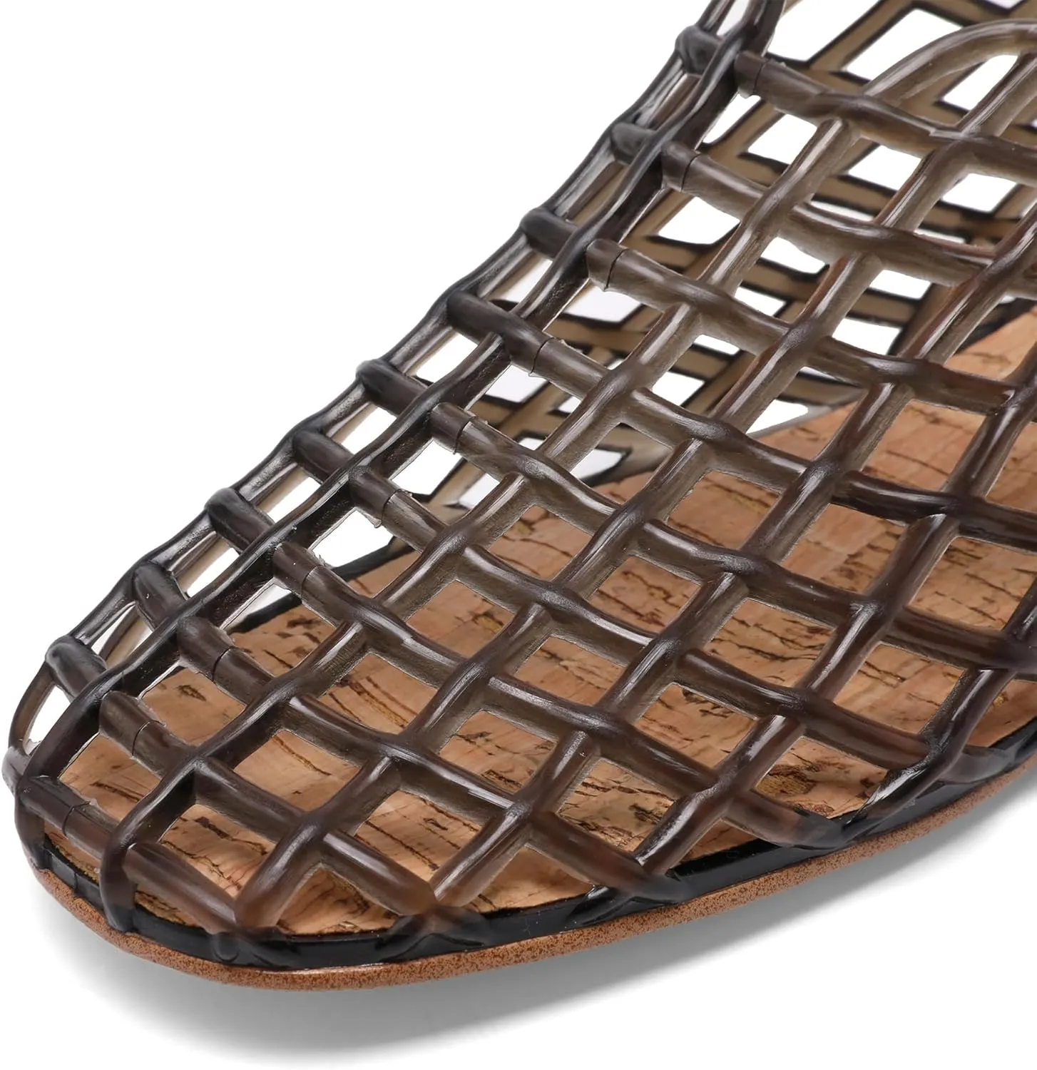Jelly Mesh Ballet Flats - Comfortable Clear Jelly Shoes, Adult Women's Closed Toe Flats Sandals