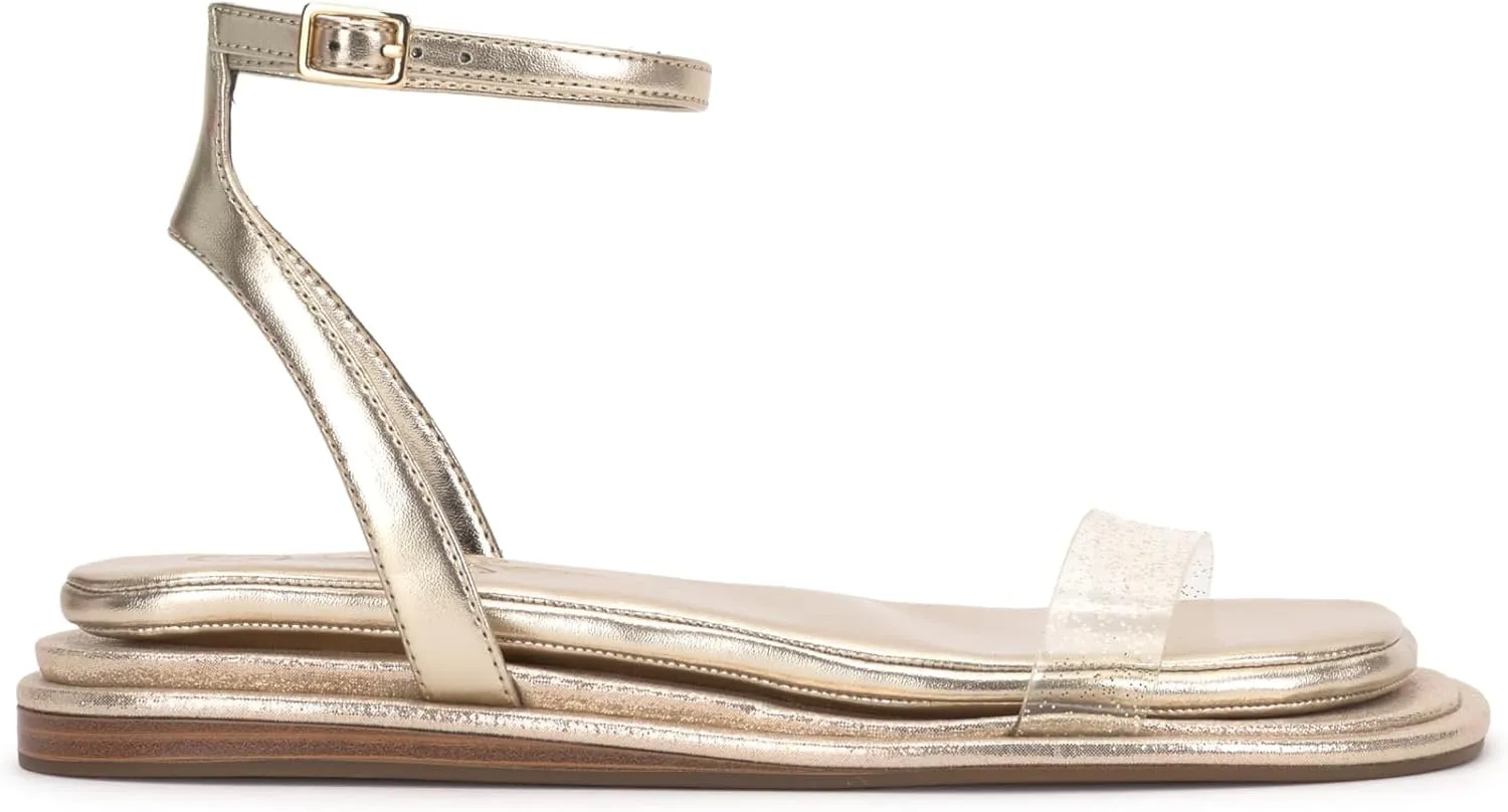 Jessica Simpson Womens Betania Flat Open Toe Ankle Strap