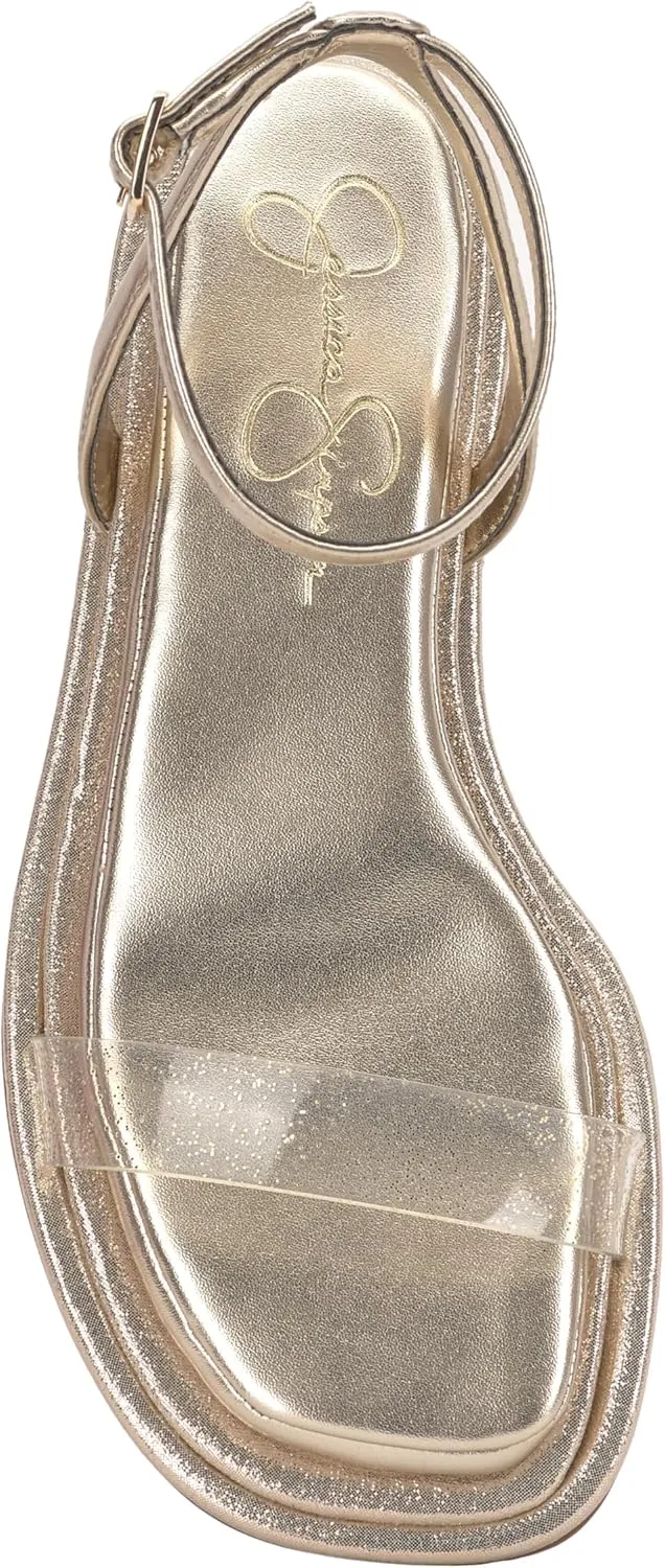 Jessica Simpson Womens Betania Flat Open Toe Ankle Strap