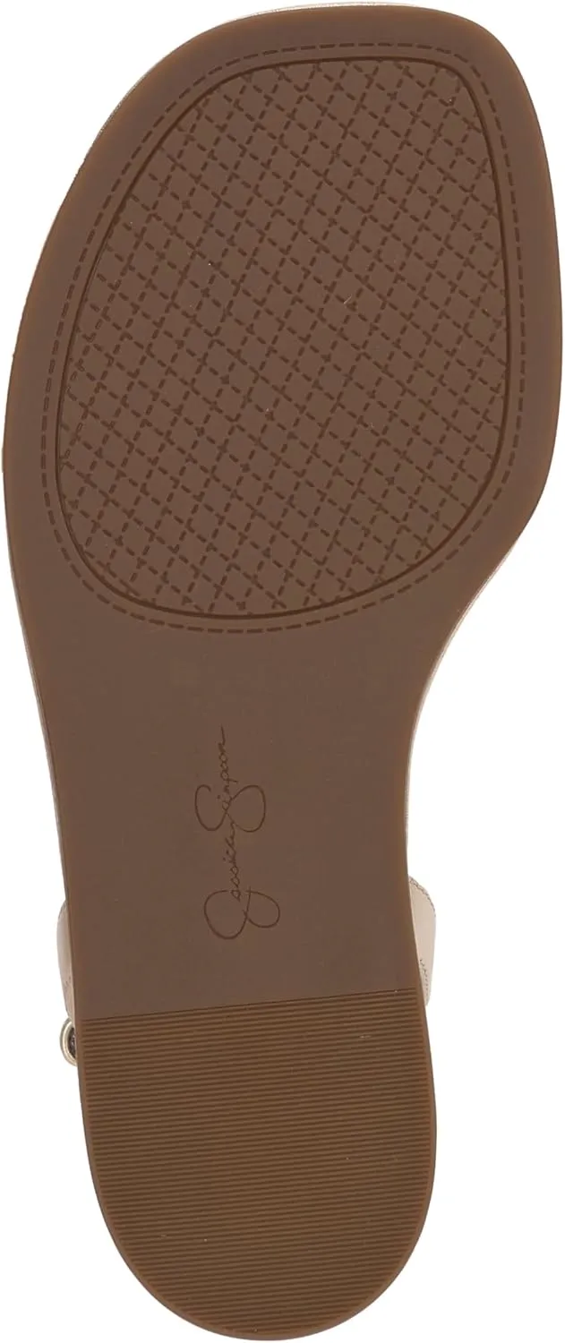 Jessica Simpson Womens Betania Flat Open Toe Ankle Strap