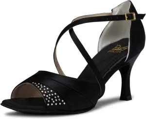 JIAJIA 20522 Women's Satin Sandals Flared Heel Latin Salsa Performance Dance Shoes