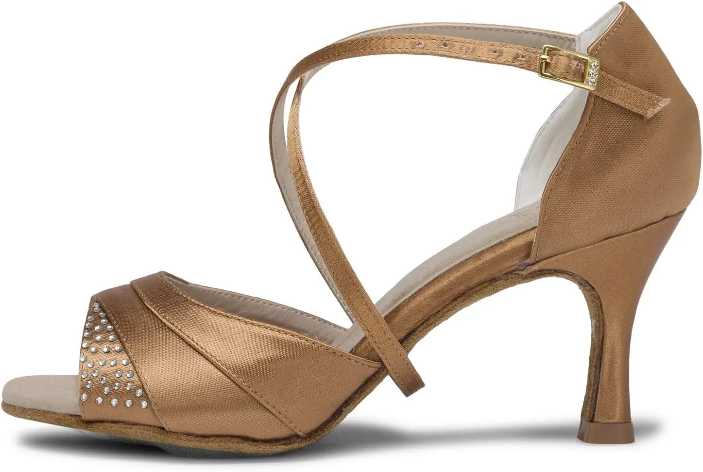 JIAJIA 20522 Women's Satin Sandals Flared Heel Latin Salsa Performance Dance Shoes