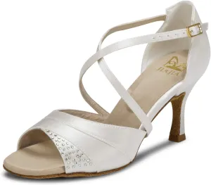 JIAJIA 20522 Women's Satin Sandals Flared Heel Latin Salsa Performance Dance Shoes