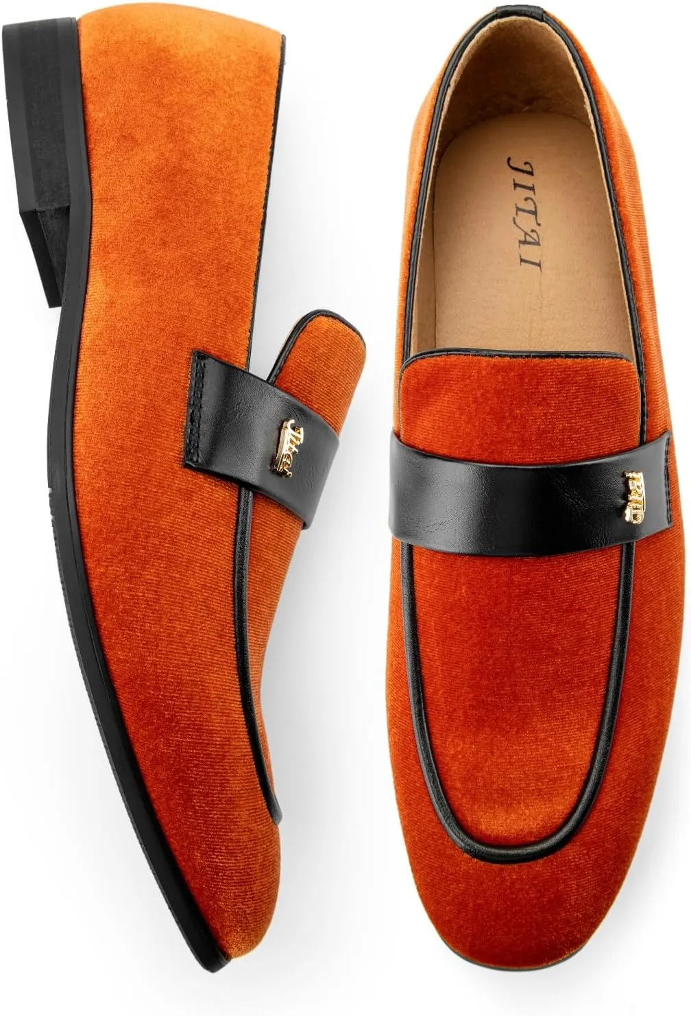 JITAI Men's Casual & Dress Loafers | Slip-On Suede Luxury Shoes with Metal Buckle Decoration for Wedding, Tuxedo, Prom, Party & Fashion Events