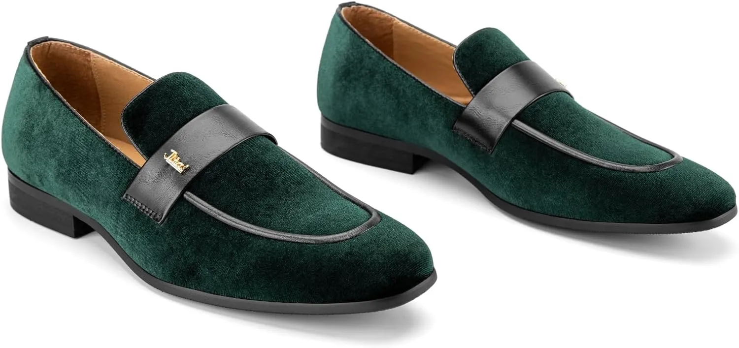 JITAI Men's Casual & Dress Loafers | Slip-On Suede Luxury Shoes with Metal Buckle Decoration for Wedding, Tuxedo, Prom, Party & Fashion Events