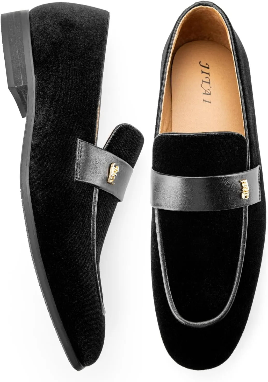 JITAI Men's Casual & Dress Loafers | Slip-On Suede Luxury Shoes with Metal Buckle Decoration for Wedding, Tuxedo, Prom, Party & Fashion Events
