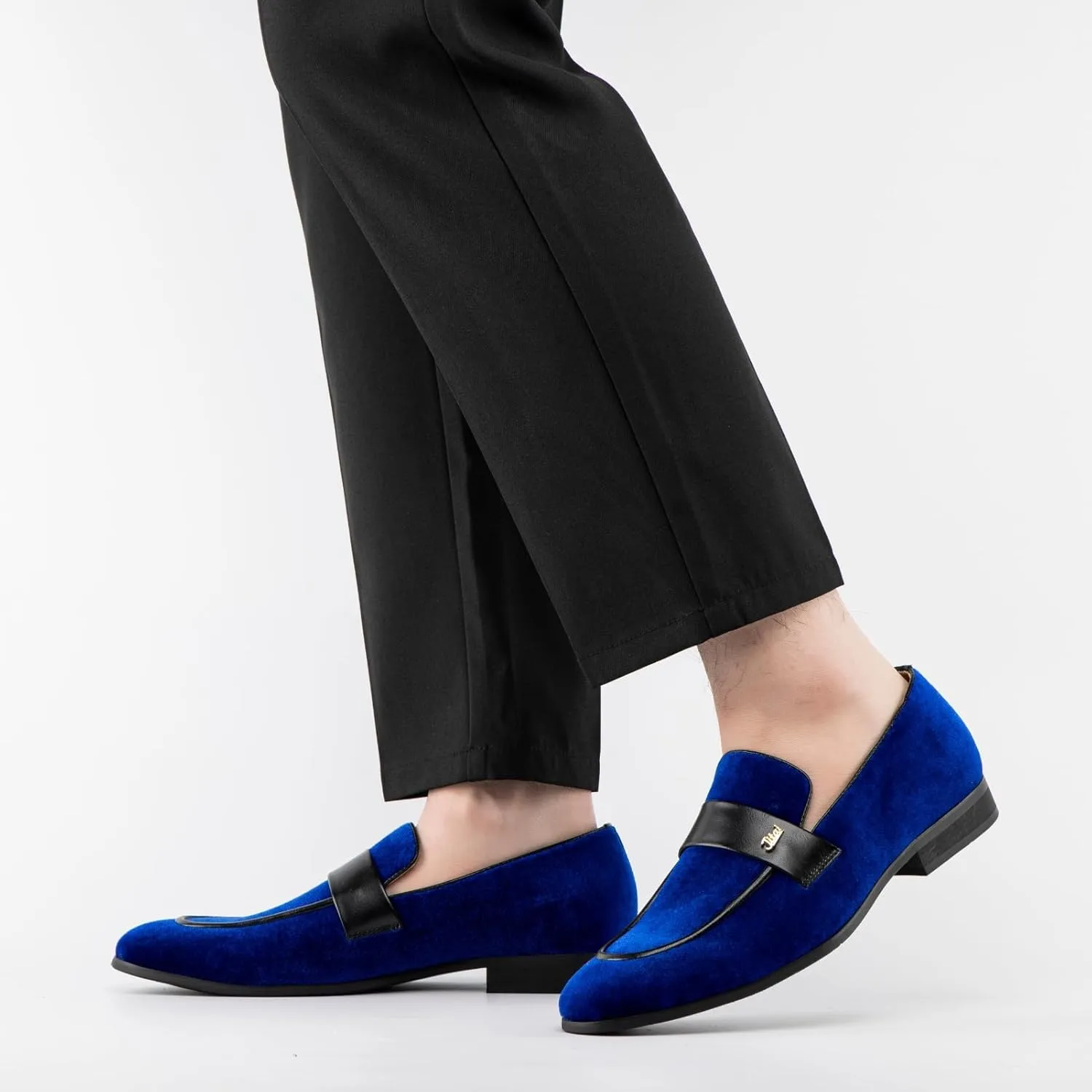 JITAI Men's Casual & Dress Loafers | Slip-On Suede Luxury Shoes with Metal Buckle Decoration for Wedding, Tuxedo, Prom, Party & Fashion Events
