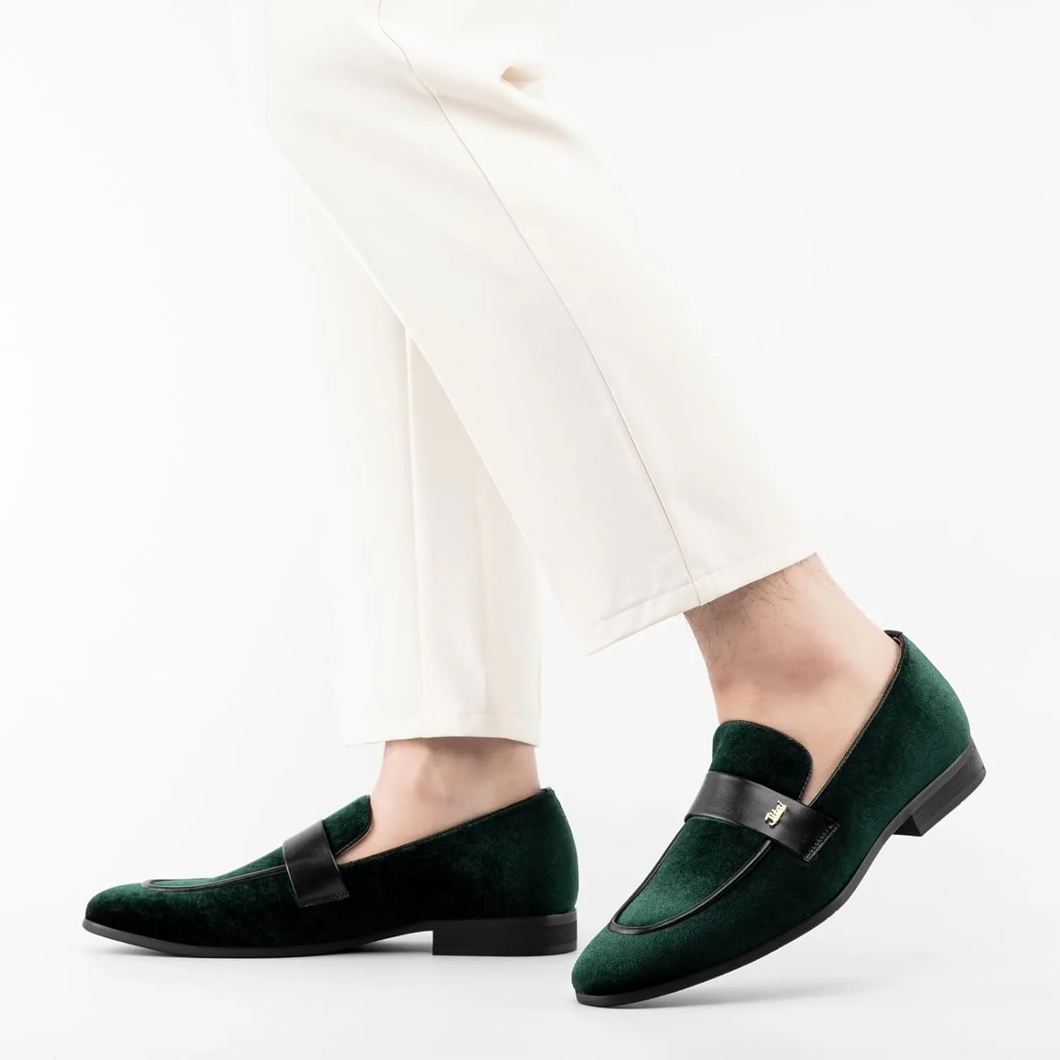 JITAI Men's Casual & Dress Loafers | Slip-On Suede Luxury Shoes with Metal Buckle Decoration for Wedding, Tuxedo, Prom, Party & Fashion Events