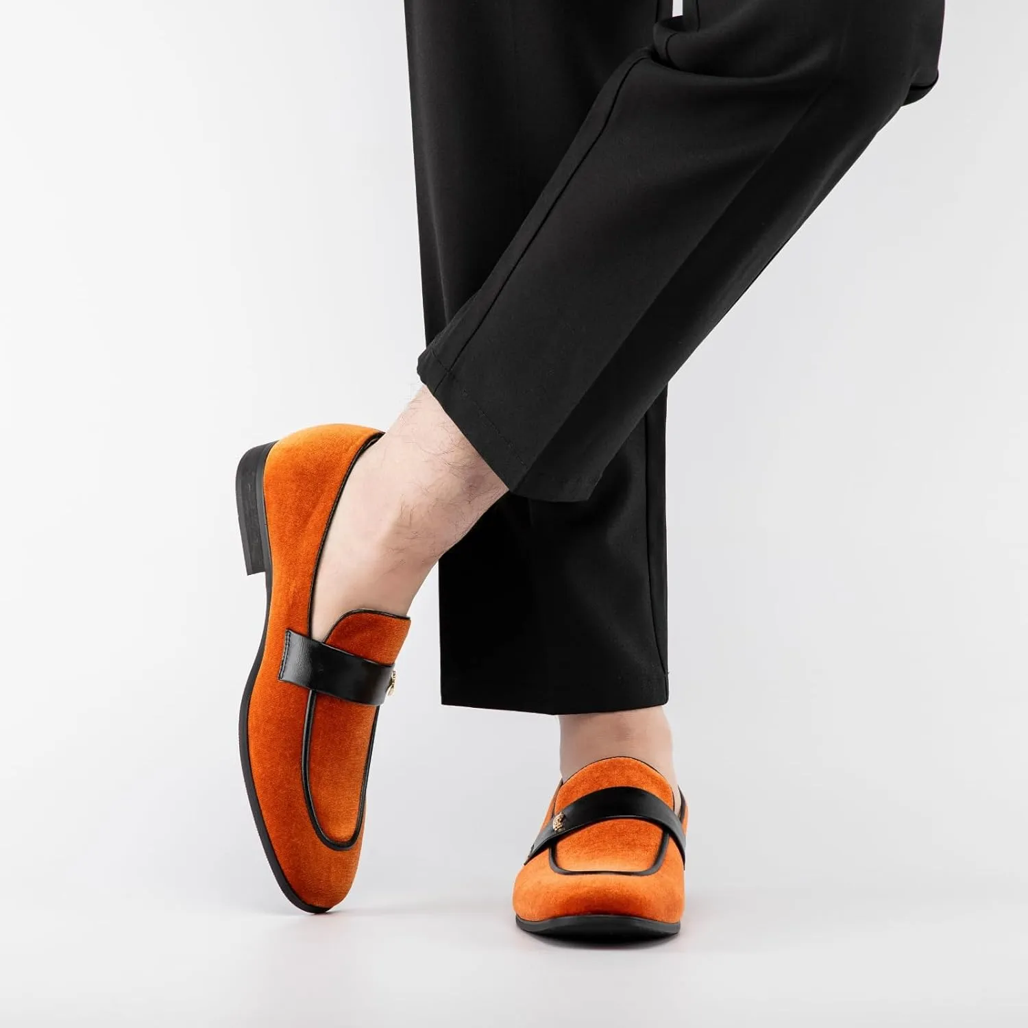 JITAI Men's Casual & Dress Loafers | Slip-On Suede Luxury Shoes with Metal Buckle Decoration for Wedding, Tuxedo, Prom, Party & Fashion Events