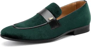 JITAI Men's Casual & Dress Loafers | Slip-On Suede Luxury Shoes with Metal Buckle Decoration for Wedding, Tuxedo, Prom, Party & Fashion Events
