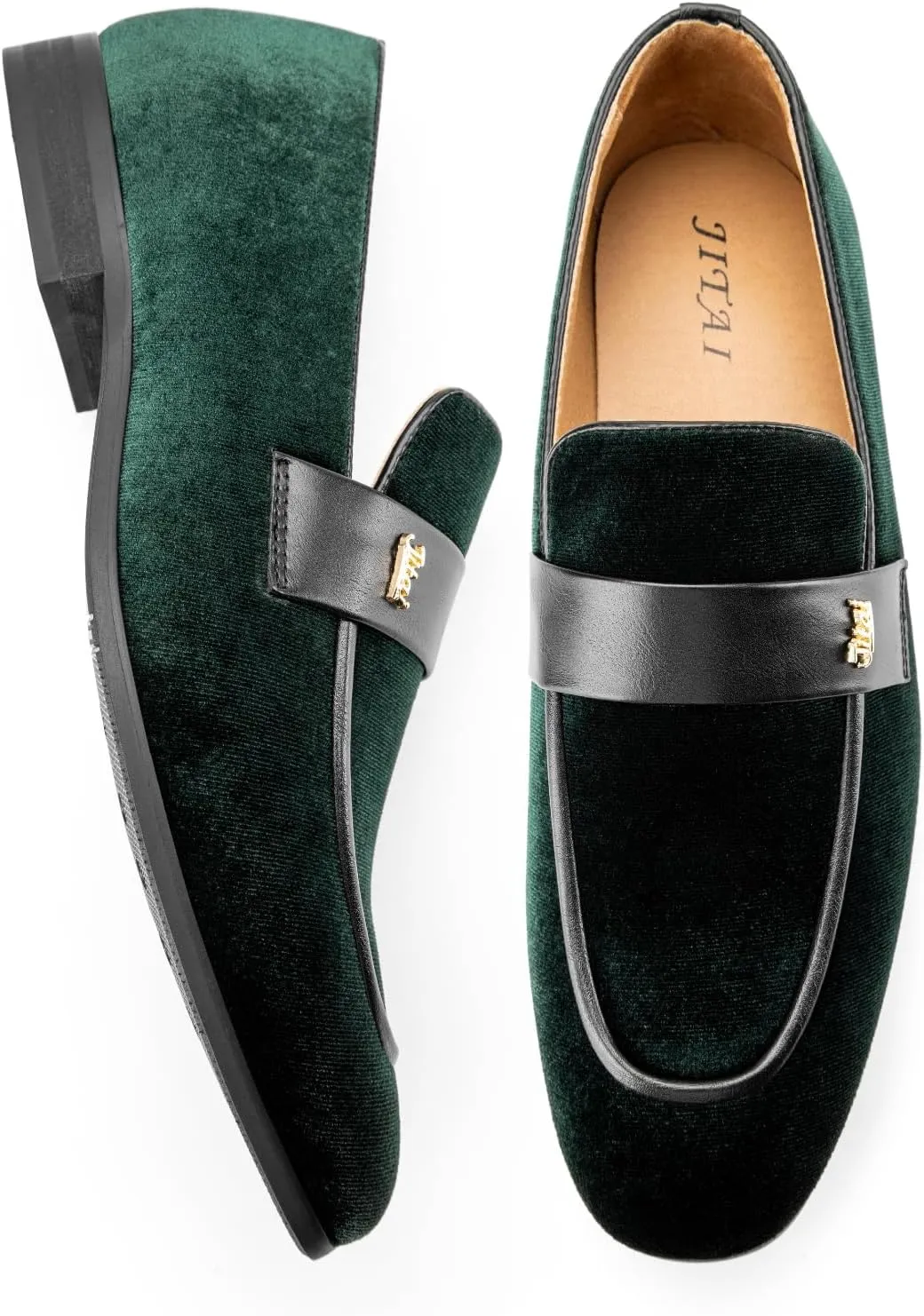 JITAI Men's Casual & Dress Loafers | Slip-On Suede Luxury Shoes with Metal Buckle Decoration for Wedding, Tuxedo, Prom, Party & Fashion Events