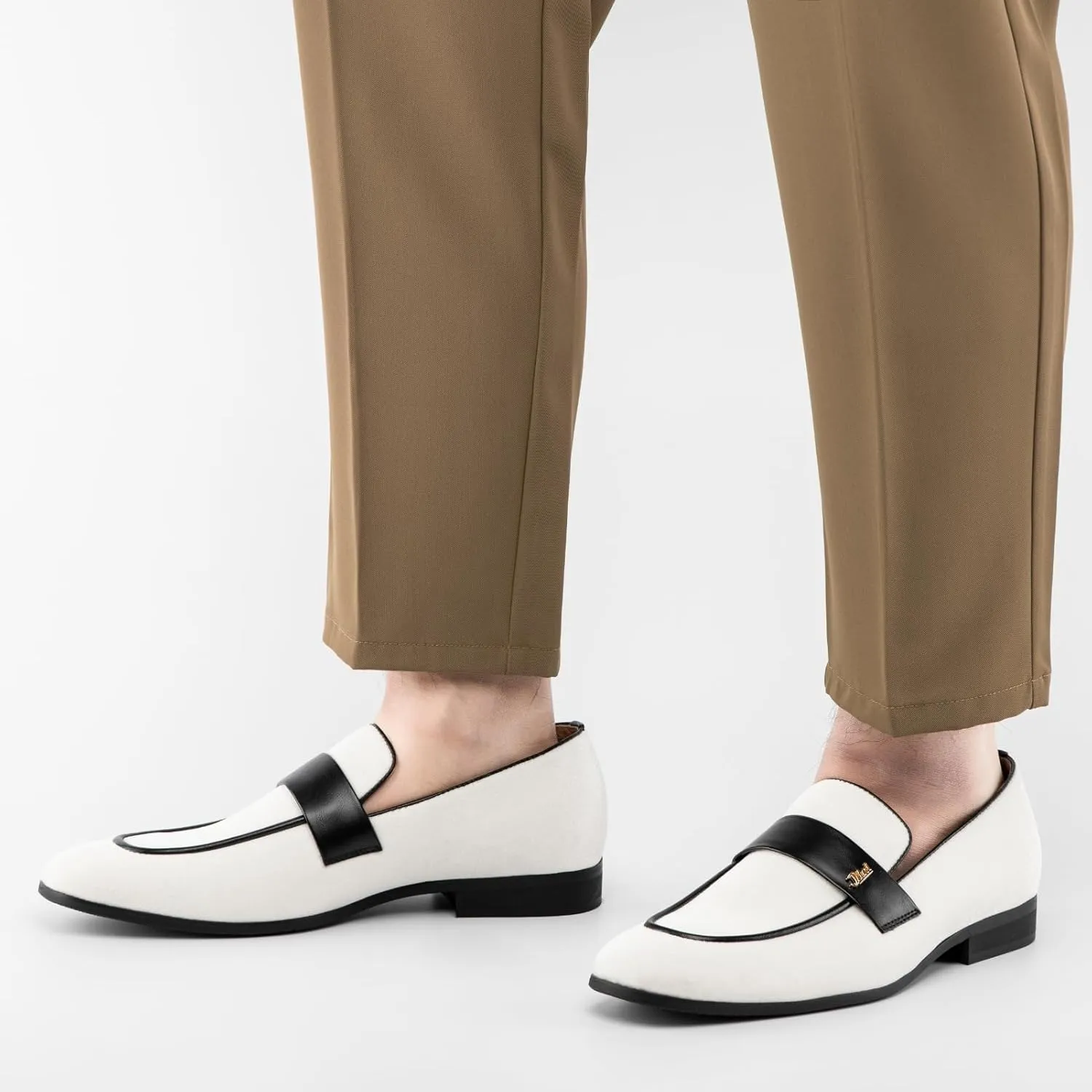 JITAI Men's Casual & Dress Loafers | Slip-On Suede Luxury Shoes with Metal Buckle Decoration for Wedding, Tuxedo, Prom, Party & Fashion Events