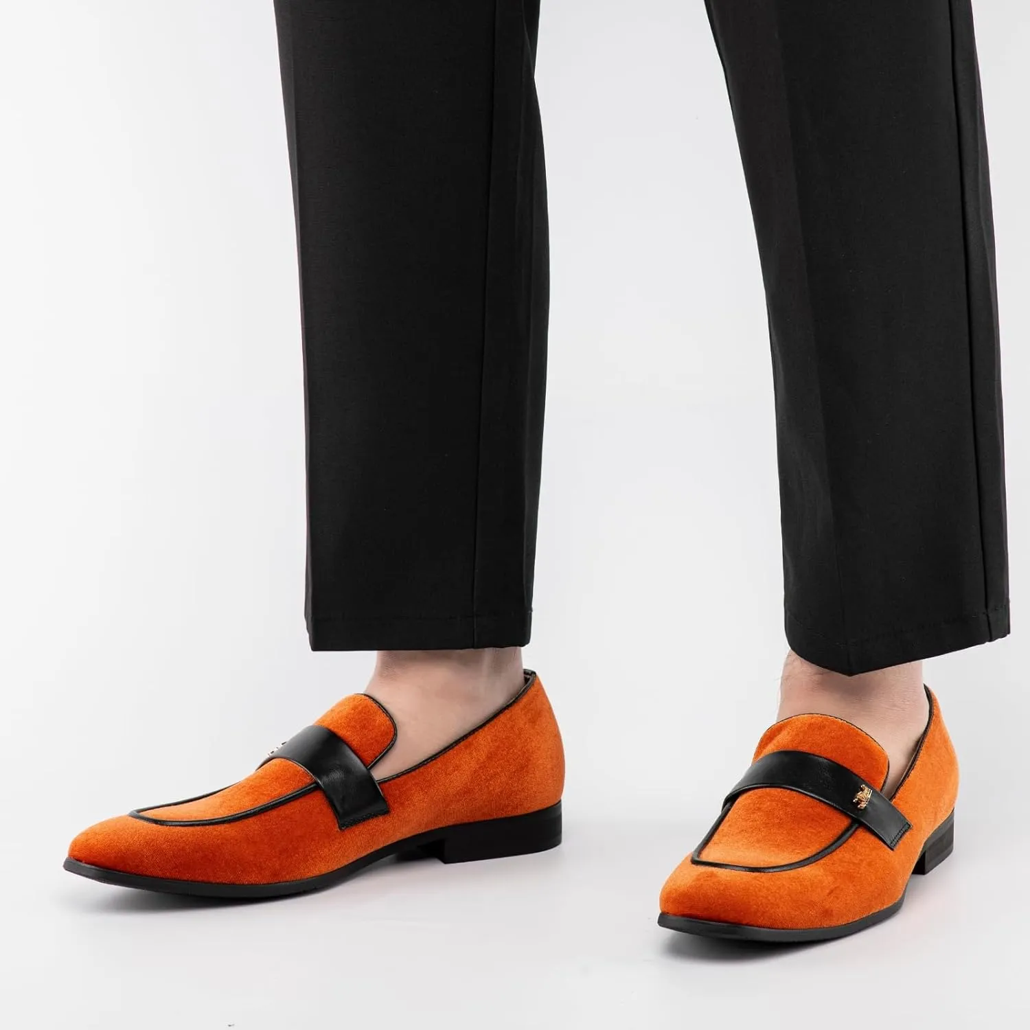 JITAI Men's Casual & Dress Loafers | Slip-On Suede Luxury Shoes with Metal Buckle Decoration for Wedding, Tuxedo, Prom, Party & Fashion Events