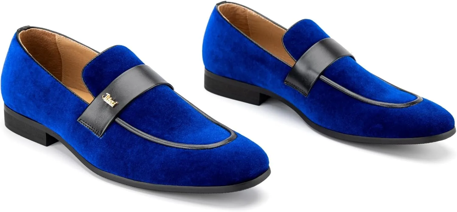 JITAI Men's Casual & Dress Loafers | Slip-On Suede Luxury Shoes with Metal Buckle Decoration for Wedding, Tuxedo, Prom, Party & Fashion Events