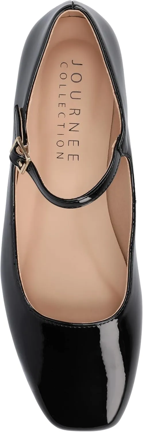 Journee Collection Women's Carrie Buckle Strap Dress Flats