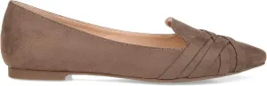 Journee Collection Womens Mindee Faux Suede Slip On Loafers Taupe 7 Medium (B,M)