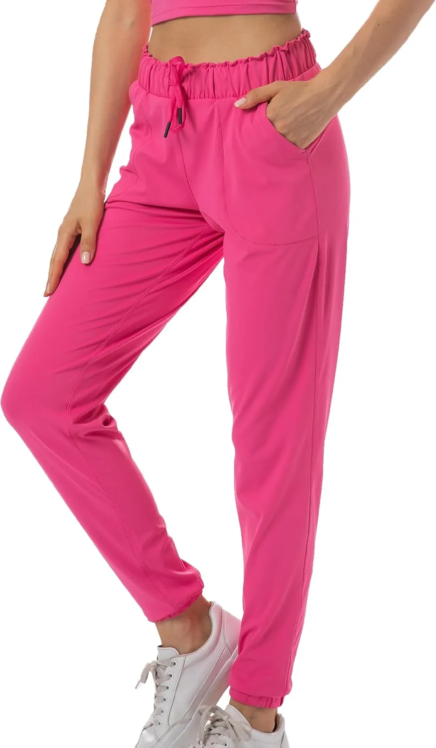 Kcutteyg Womens Joggers with Pockets, Lightweight Quick Dry Athletic Workout Soft Pants for Gym, Yoga, Running