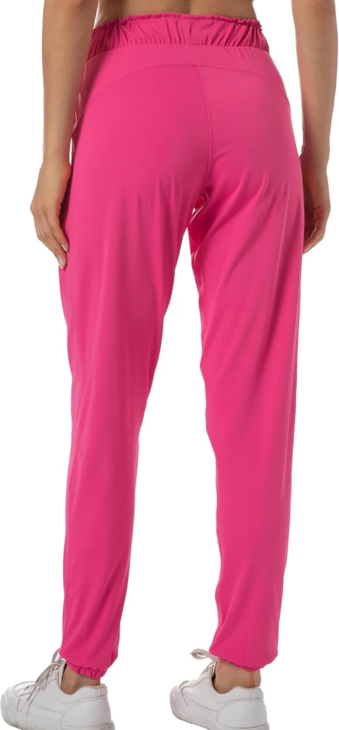 Kcutteyg Womens Joggers with Pockets, Lightweight Quick Dry Athletic Workout Soft Pants for Gym, Yoga, Running