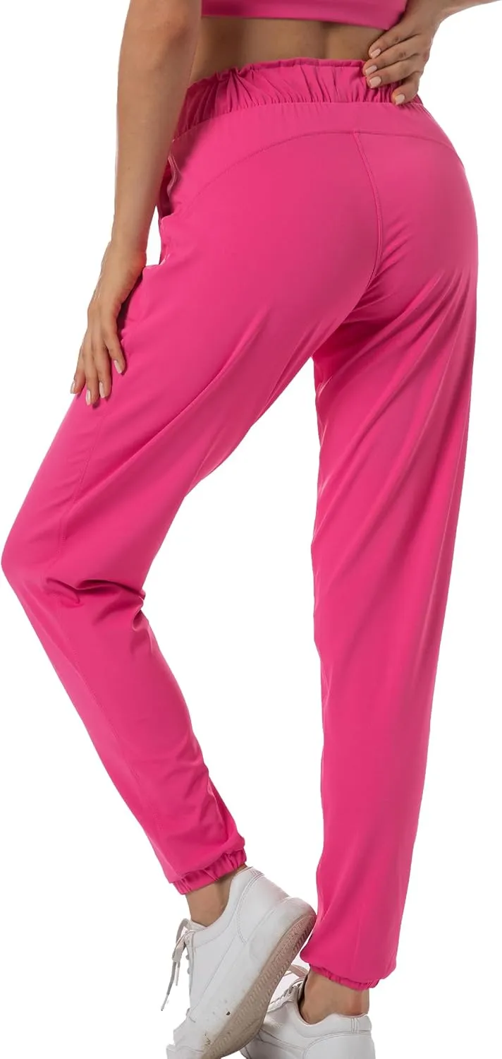 Kcutteyg Womens Joggers with Pockets, Lightweight Quick Dry Athletic Workout Soft Pants for Gym, Yoga, Running