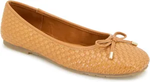 Kenneth Cole REACTION Women's Elstree Ballet Flat, Tan Woven, 7