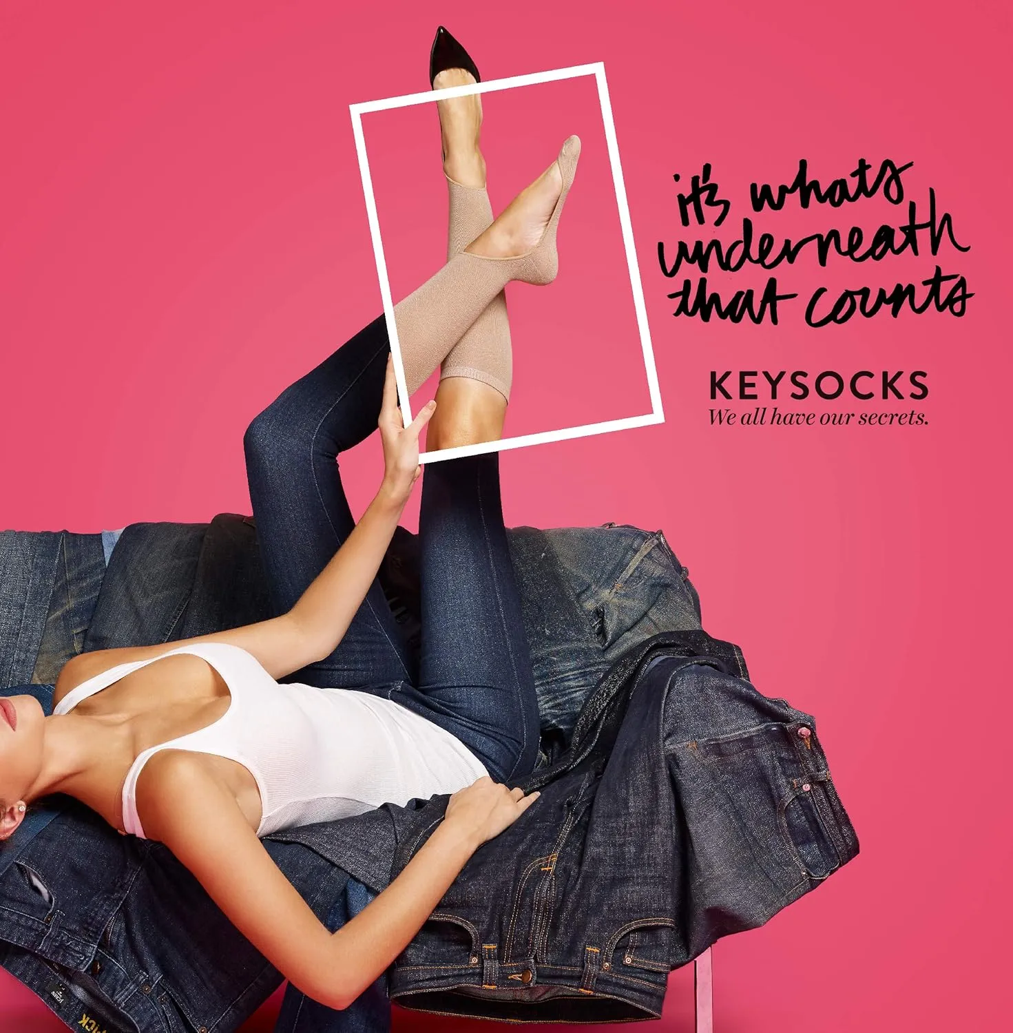 KEYSOCKS Weekend No Show Knee High Socks, Comfortable Sidekick for Casual Fun