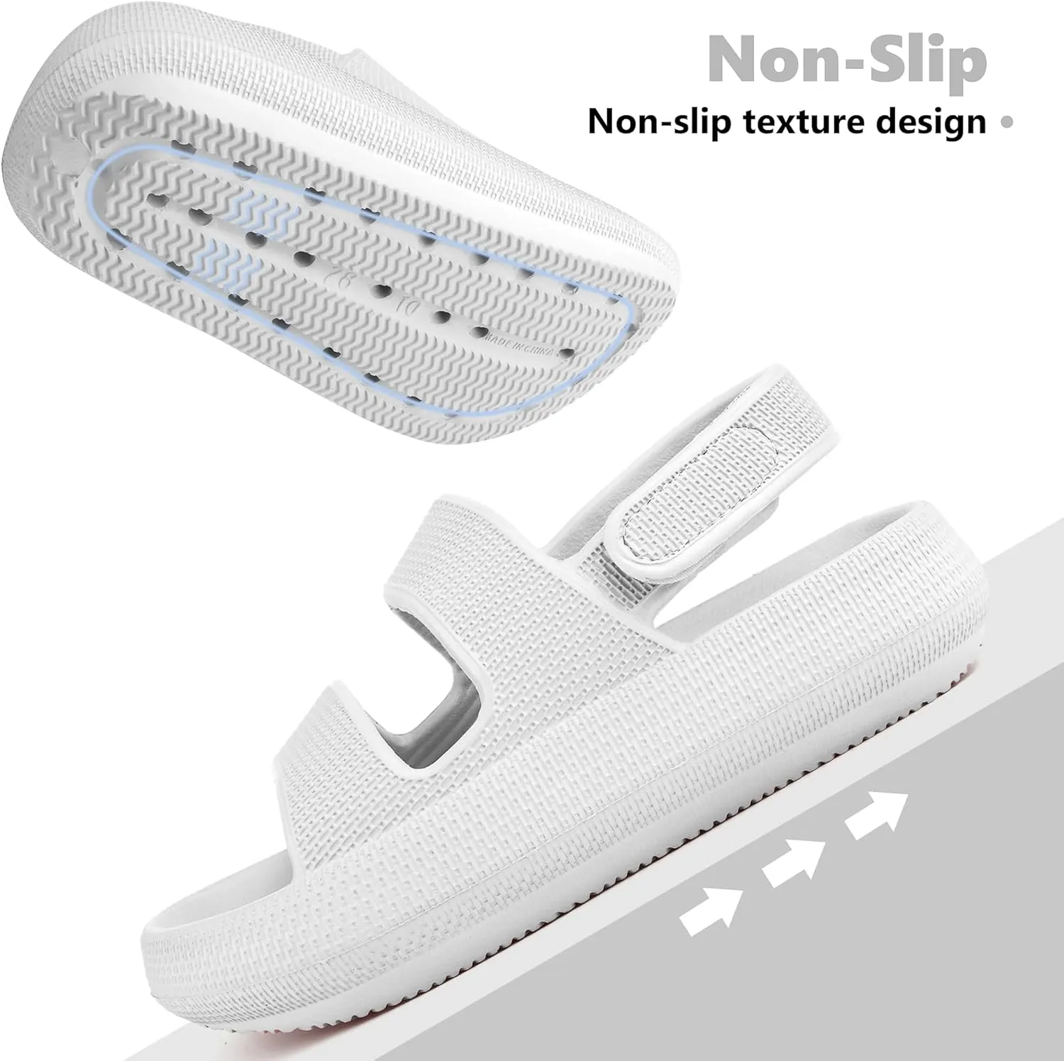Kids Cloud Sandals丨Boys Girls Slide Sandals丨Unisex-Child EVA Thick Sole Water Sandals with Adjustable Backstrap丨Double Strap Summer Shoes