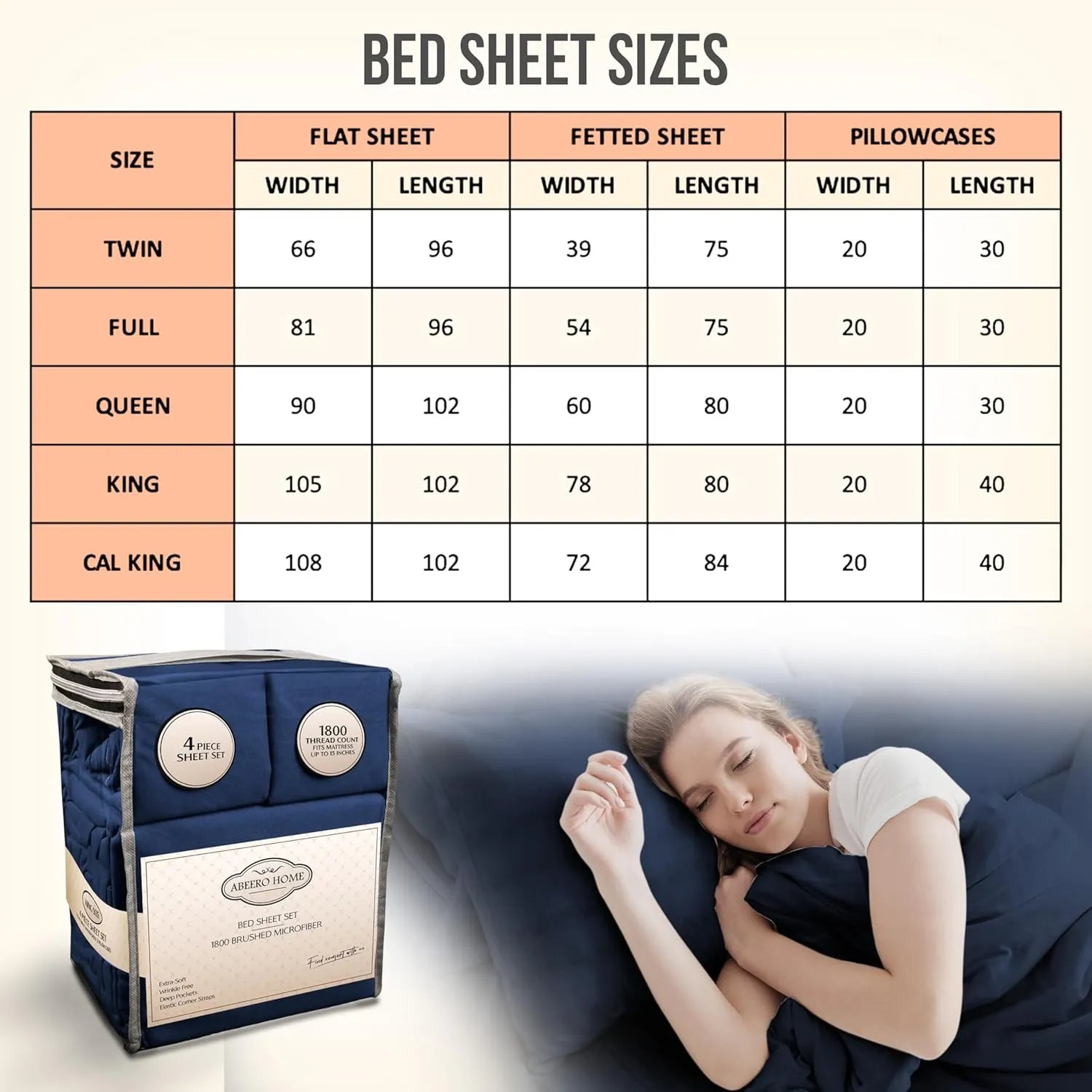 King Size Sheets Set Cooling - Luxury Hotel Sheets - Soft Bed Sheets with Elastic Corner Straps - Deep Pockets Microfiber Bedsheet - Bedding Sheets & Pillowcases - 4 PC (King, Navy Blue)