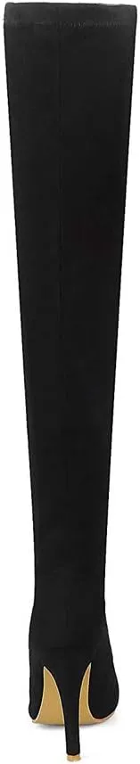 KOKOMOMO Womens Sexy Stiletto Thigh High Over The Knee High Heel Pointed Toe Stretch Boots
