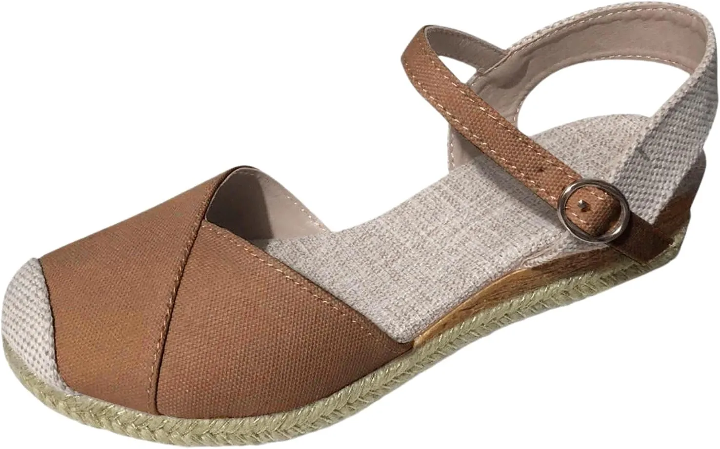 Kubbon Wedge Sandals for Women Comfortable Close Toe Ankle Strap Espadrilles Platform Heel Non Slip Orthopedic Sandals Casual Outdoor Beach Shoes