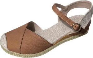 Kubbon Wedge Sandals for Women Comfortable Close Toe Ankle Strap Espadrilles Platform Heel Non Slip Orthopedic Sandals Casual Outdoor Beach Shoes
