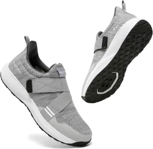 Kyedoo Men‘s Indoor Cycling Shoes Compatible with SPD Cleats, Comfortable Walkable Bike Shoes, Cleats Included M13 Grey